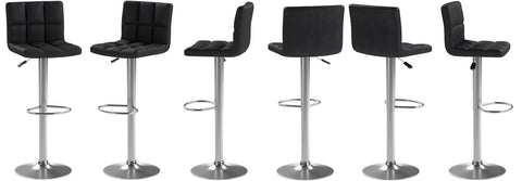 360° view of Set of 2 black flannel Bar Stools OW004