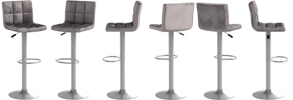 360° view of Set of 2 grey flannel Bar Stools OW004