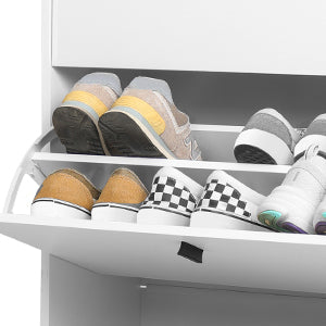 Elecwish Modern Shoe Organizer Cabinet with Doors has ample storage and flexible design