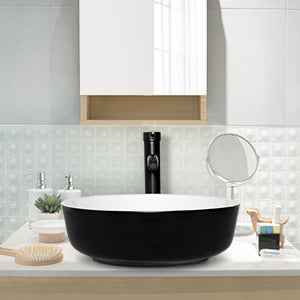 Black & White Ceramic Vessel Sink BG1009 display scene