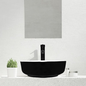 Black & White Ceramic Vessel Sink BG1009 display scene