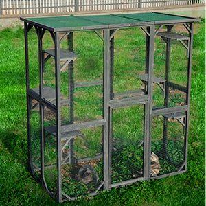 Gray Large Cat House Catio