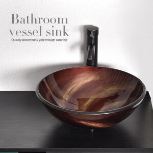 Flame Red Round Artistic Glass Basin BA20075 has simple style