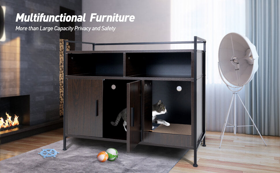 Elecwish Cat Litter Box Storage Cabinet HW1193 is multifunctional furniture