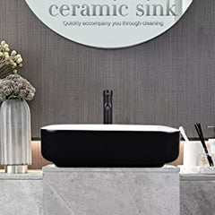 Black & White Rectangular Ceramic Vessel Sink HW1124 is perfect for any bathroom