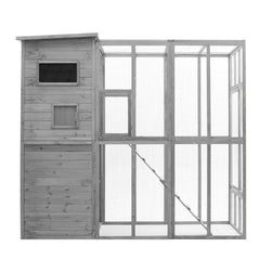 ELECWISH Grey Catio Outdoor Cat Enclosure with 2 Removable Doors