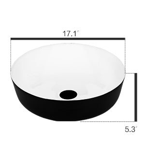 Black & White Ceramic Vessel Sink BG1009 size