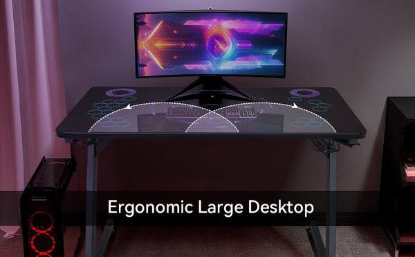 Gaming Desk with LED Lights OC125 has large desktop