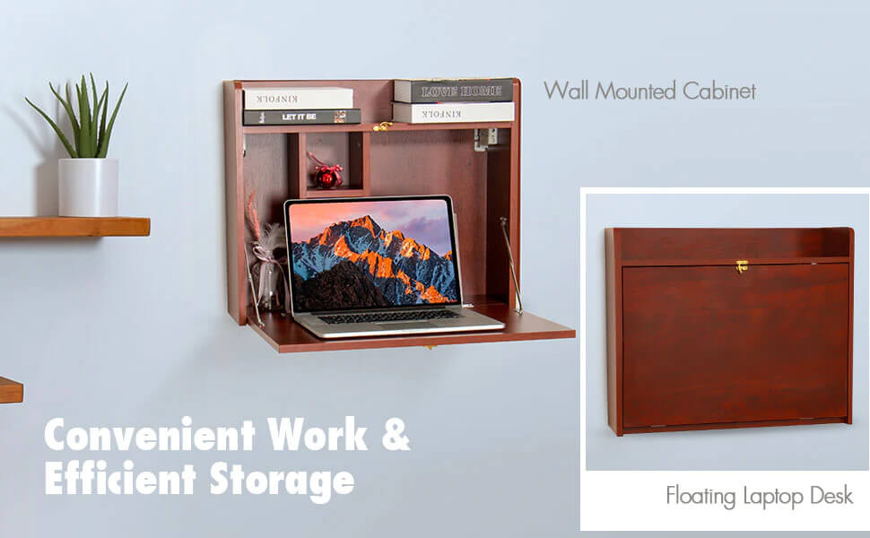 Elecwish Foldable Storage Shelf Wall-Mounted Desk HW1138