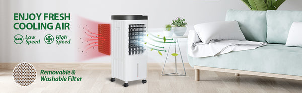 Using Adjustable Speed Air Cooler(10L) HW1109 to enjoy fresh cooling air