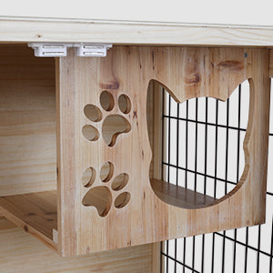 Elecwish wooden cat cage with powerful brackets