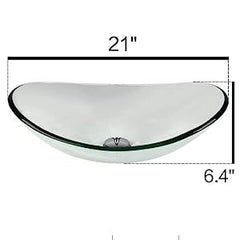 Oval Glass Vessel Sink BG007 size