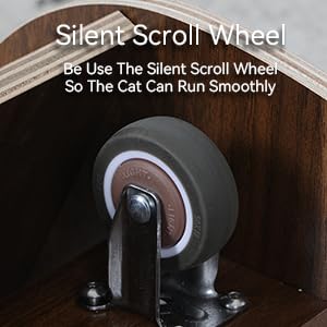 Elecwish Wooden Cat Exercise Wheel has silent scrool wheel