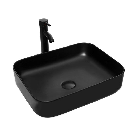 Rectangular Ceramic Vessel Sink, Black & White