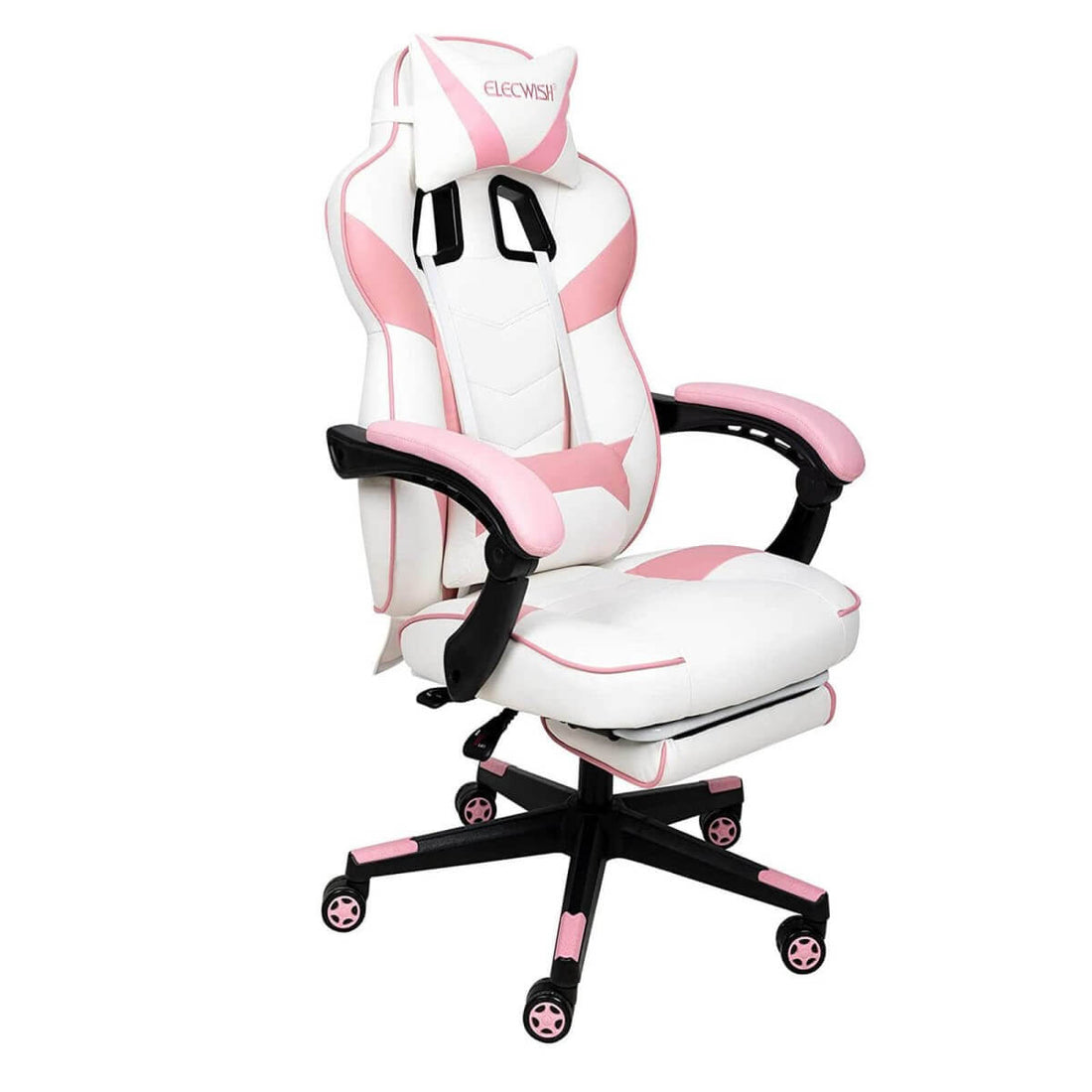 Gaming Chair with Headrest and Lumbar Support | Elecwish