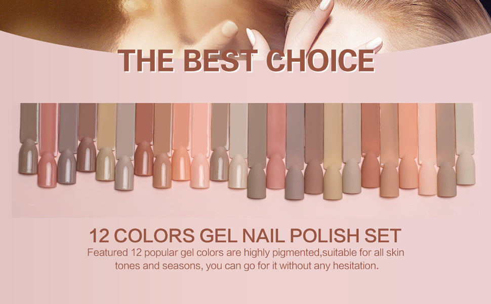 Featured 12 gel colors skin tone