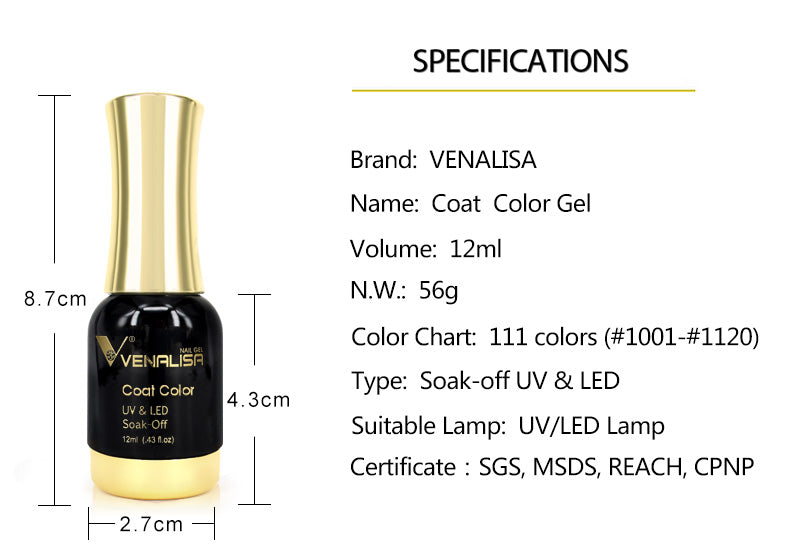 Specification For 12ml Gel Nail Polish New Color