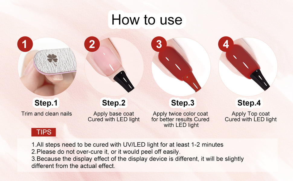 Using steps of Venalisa nude gel polish