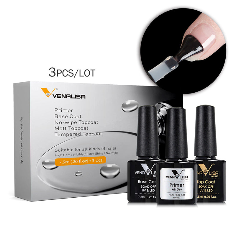 7.5ml Primer Base Coat Top Coat Set 3