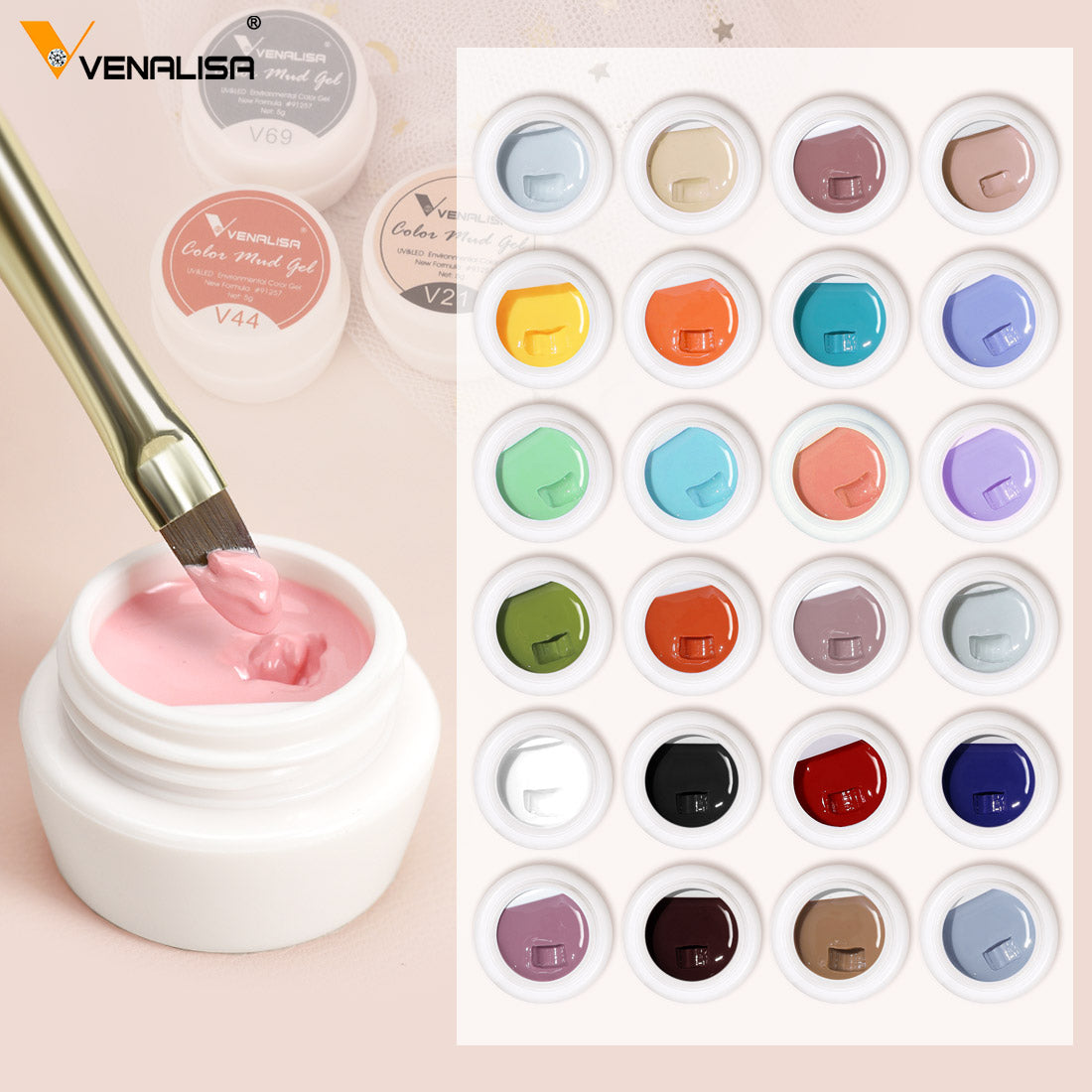 Venalisa mud gel paint- painting nail gel