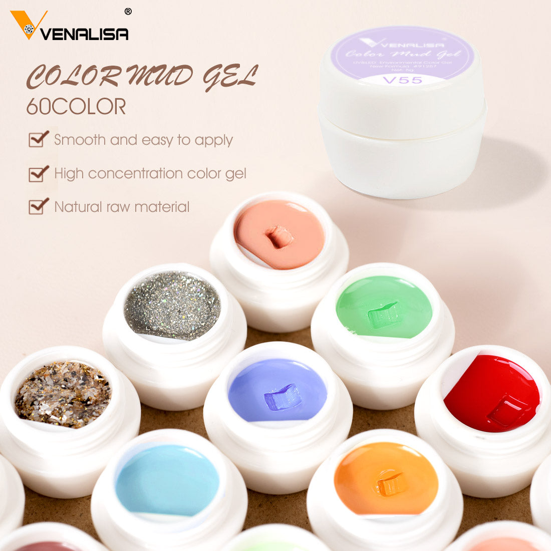 Venalisa mud gel paint 60 colors