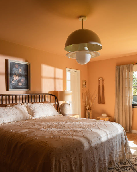 Faded Terracotta Farrow and Ball bedroom paint colour from Paint Online