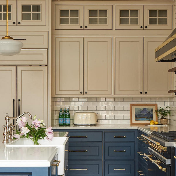 Farrow & Ball Drop Cloth and Hague Blue Kitchen Paint Colours