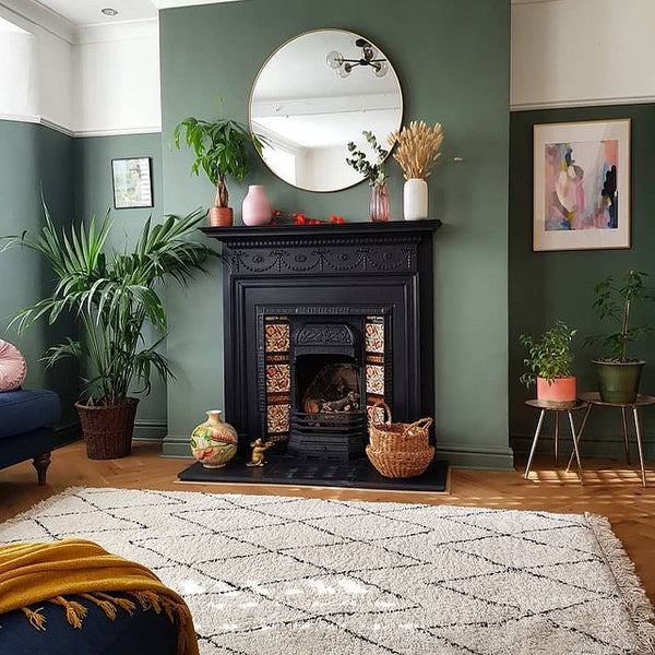 Green Smoke Farrow & Ball Paint Colour - Dark Green Living Room - Paint Online Ireland