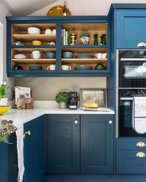 Hague Blue Farrow & Ball Modern Eggshell Kitchen Cabinet Paint Colour