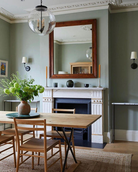 Farrow & Ball Blue Gray dining room paint colour. Buy Farrow & Ball paint online. 