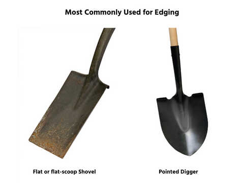 flat shovel and pointed digger