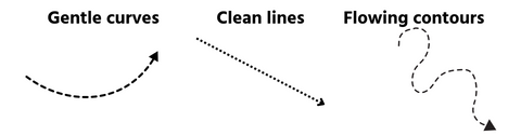 trace type: clean lines, gentle curve, flowing contours