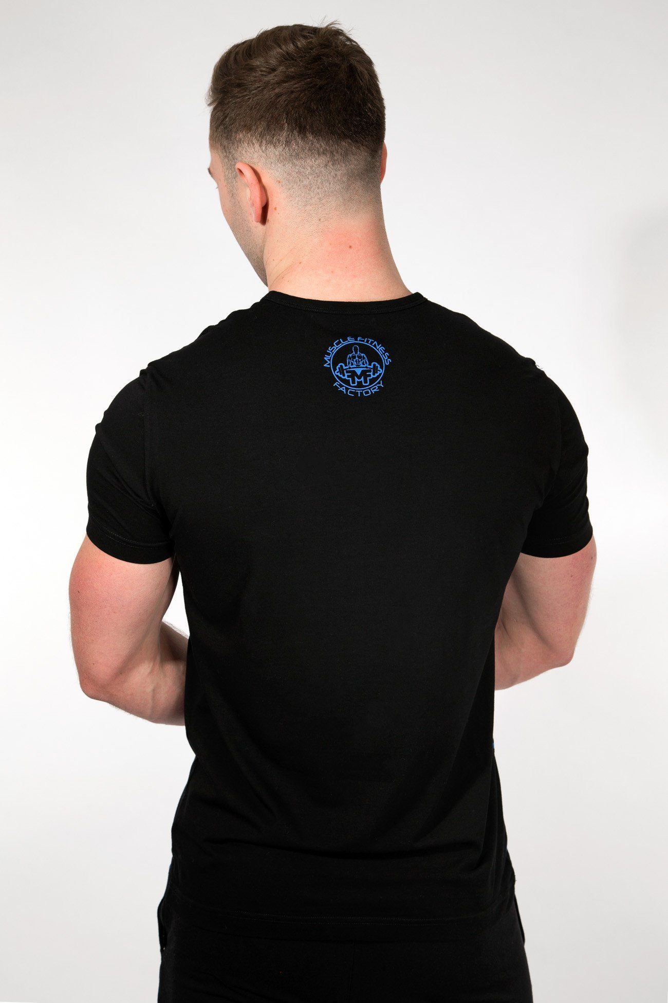 MFF Spartan T-Shirt Black/Blue - Muscle Fitness Factory