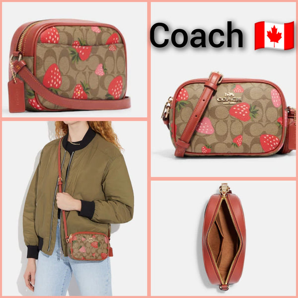 Coach cf423 Jamie Camera Bag In Signature Canvas With Heart Cherry