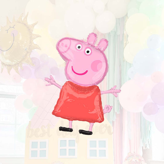 Peppa Pig Pastel Rainbow Balloon Garland Kit from Ellie's Party Supply