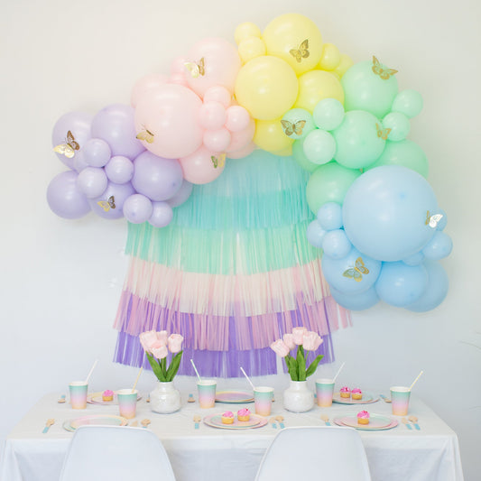 Peppa Pig Pastel Rainbow Balloon Garland Kit from Ellie's Party Supply