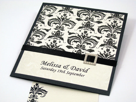 damask wedding invitation