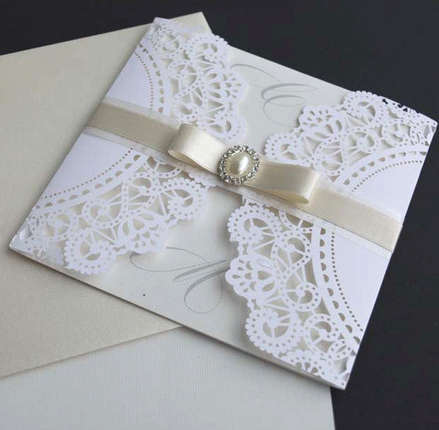 Vintage Doily Laser Cut Wedding Invitation Diy Invitation