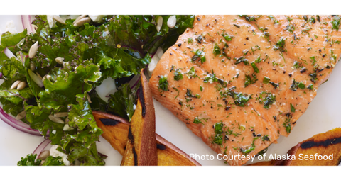 Roasted Wild Alaskan Salmon with salad