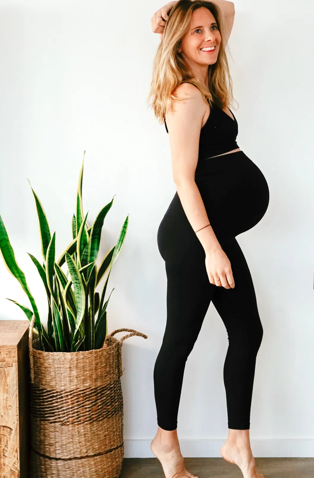 Flounce London Maternity gym leggings with booty sculpt in logo