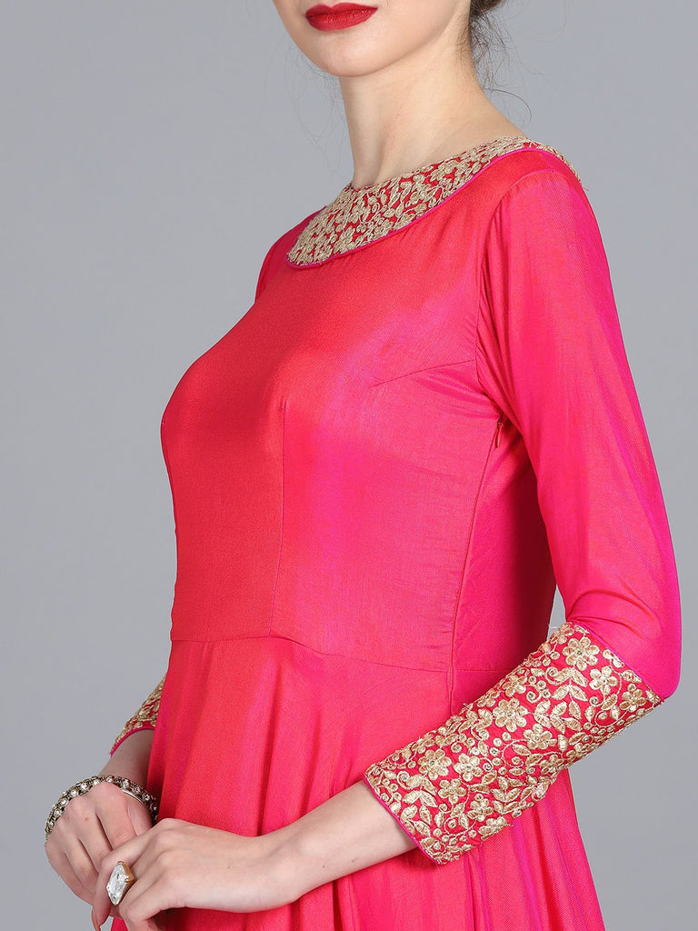 pink ethnic gown