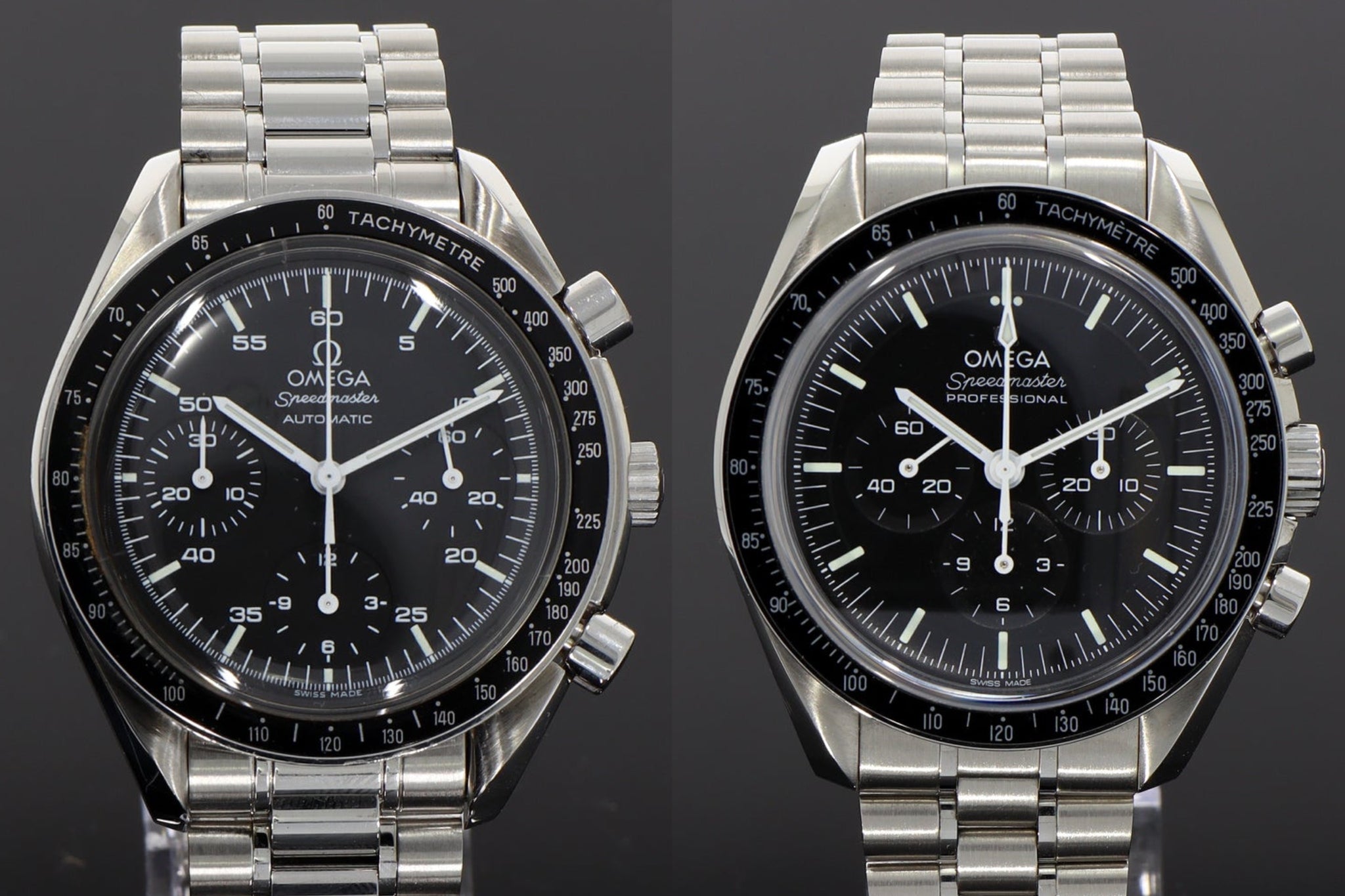 Zifferblatt Omega Speedmaster reduced versus Omega Speedmaster Moonwatch