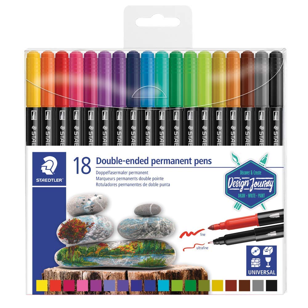 Detec™ Staedtler Double Side Watercolour Brush Pen Set (Pack of