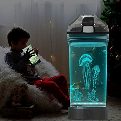Lightzz Kids Water Bottle with 3D Jellyfish Led Light