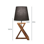 Load image into Gallery viewer, Catapult Brown Wooden Table Lamp with Black Fabric Lampshade
