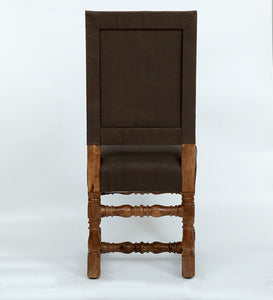 Detec™ Solid Wood Upholstered Dining Chair In Grey Colour