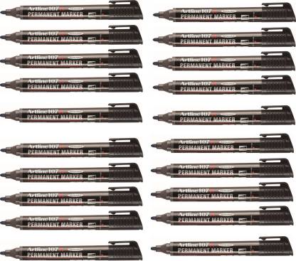 Cello Perma Mark Permanent Marker - Pack of 10 (Black), Easily refillable, Bold