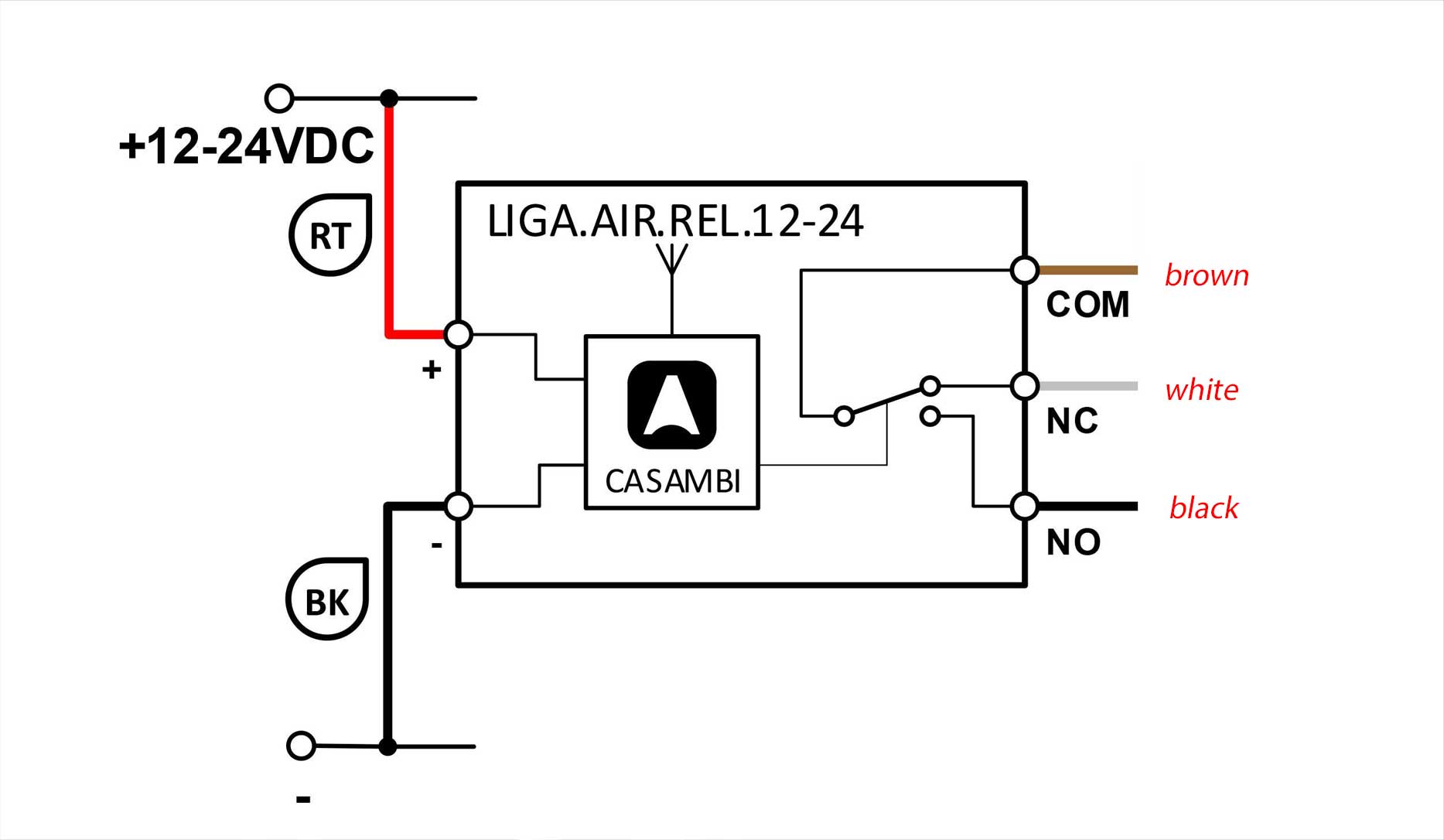 Aansluitschema LIGA.AIR.REL.12-24-VOLTFREE