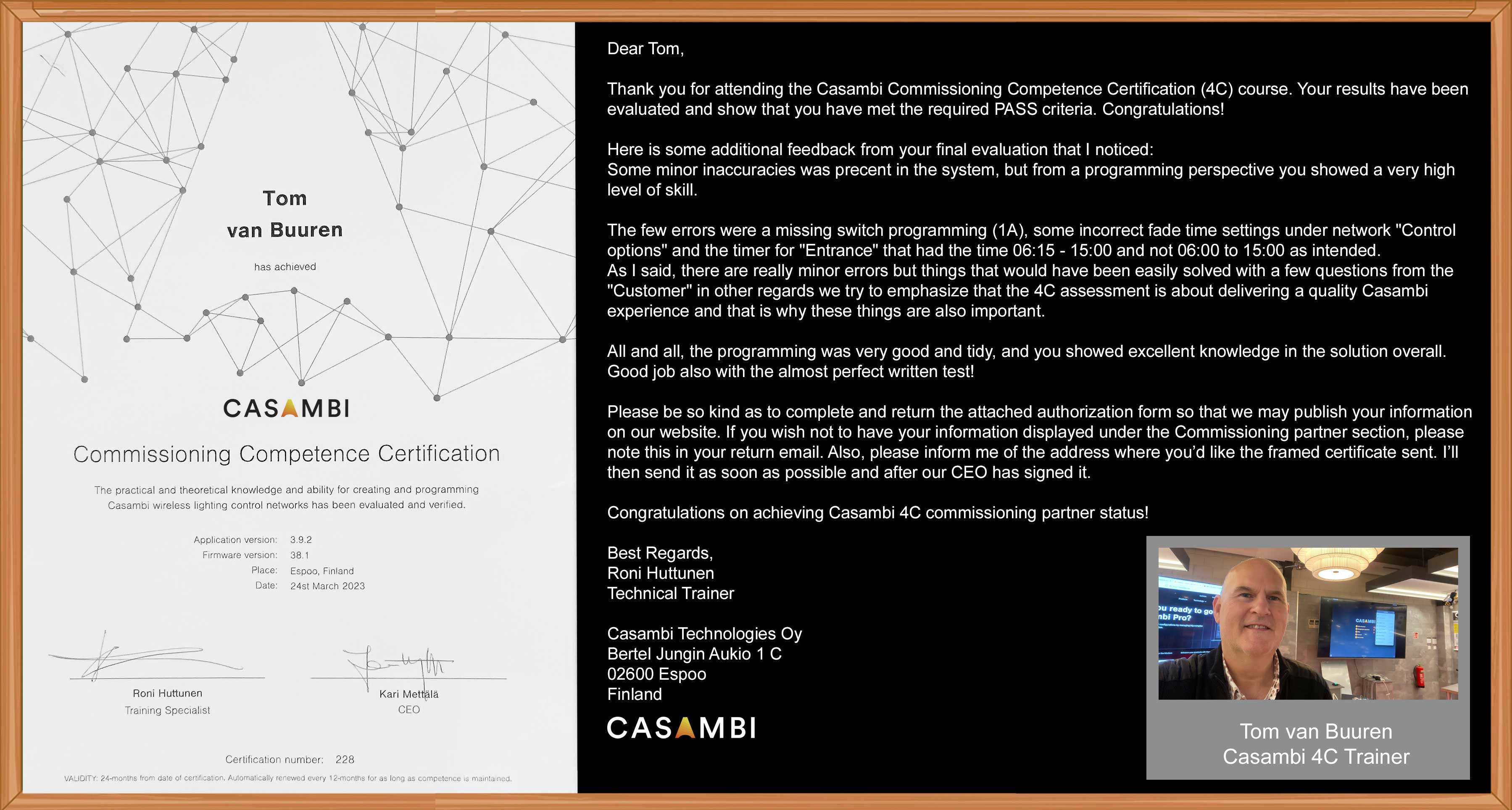 Casambi-4C-certifikat-Tom-van-Buuren-LinkedIn