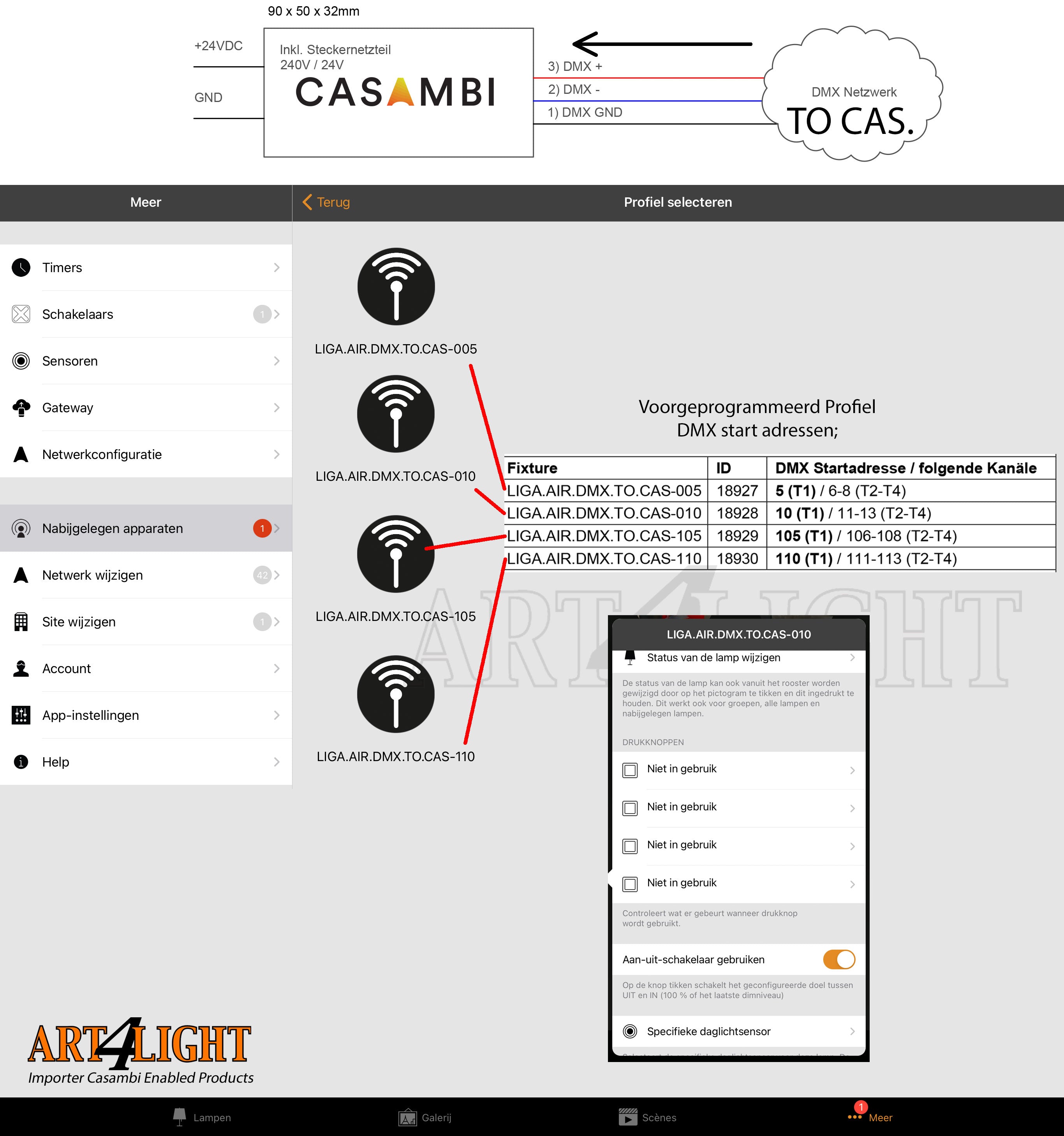 Casambi Profilval- LIGA.AIR.DMX.TO.CAS